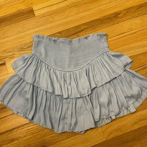 Light Blue Ruffled Mini Skort (M)